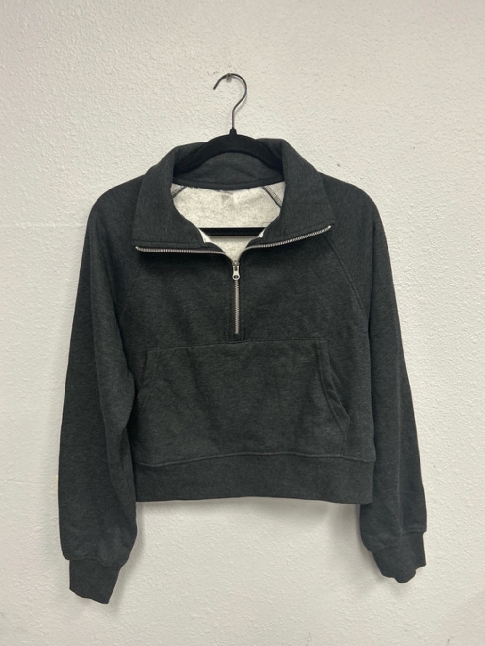 Dark Gray Half-Zip Pullover Sweatshirt - Women
